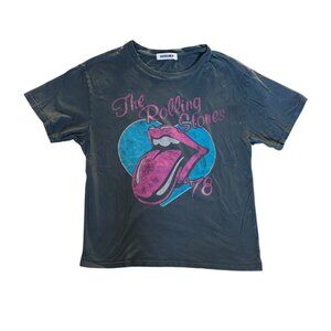 DAYDREAMER ROLLING STONES 78 BOYFRIEND TEE - VINTAGE BLACK SIZE S - EUC